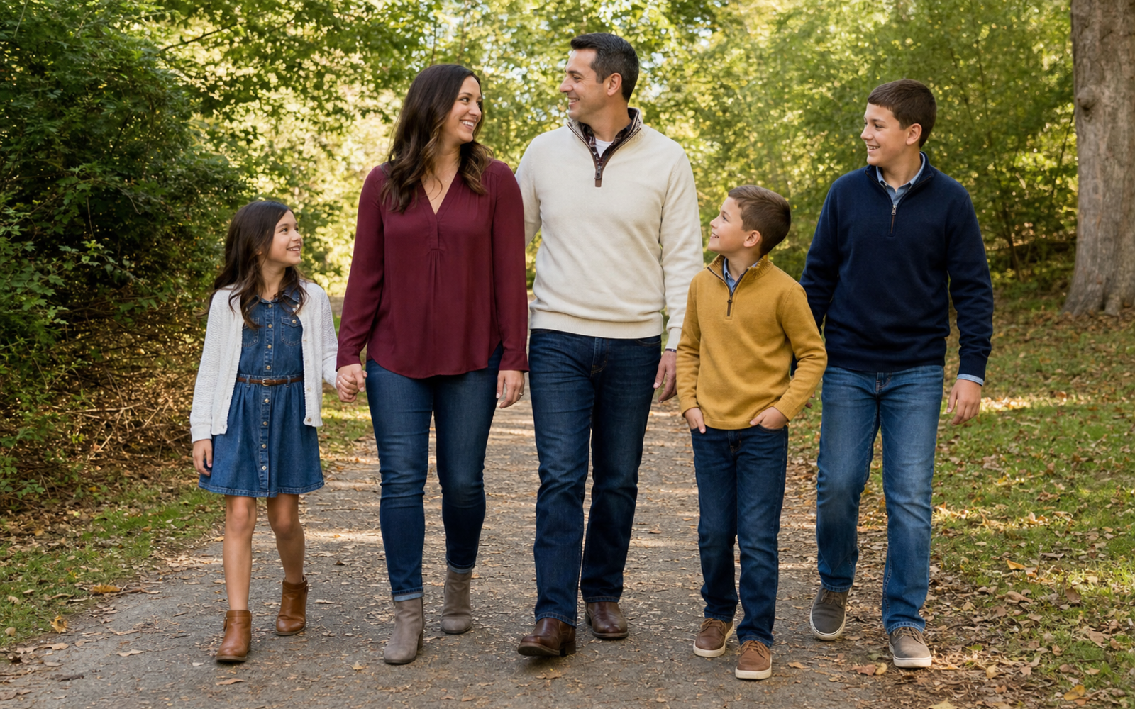 Best Family Picture Poses wide family walk pose reference