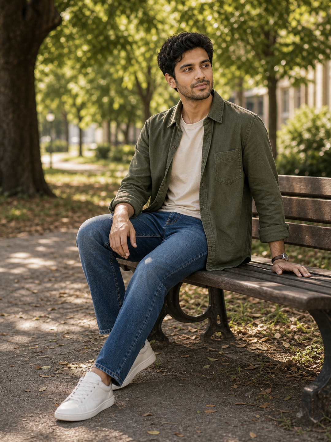 Photo Pose for Park seated park bench pose reference