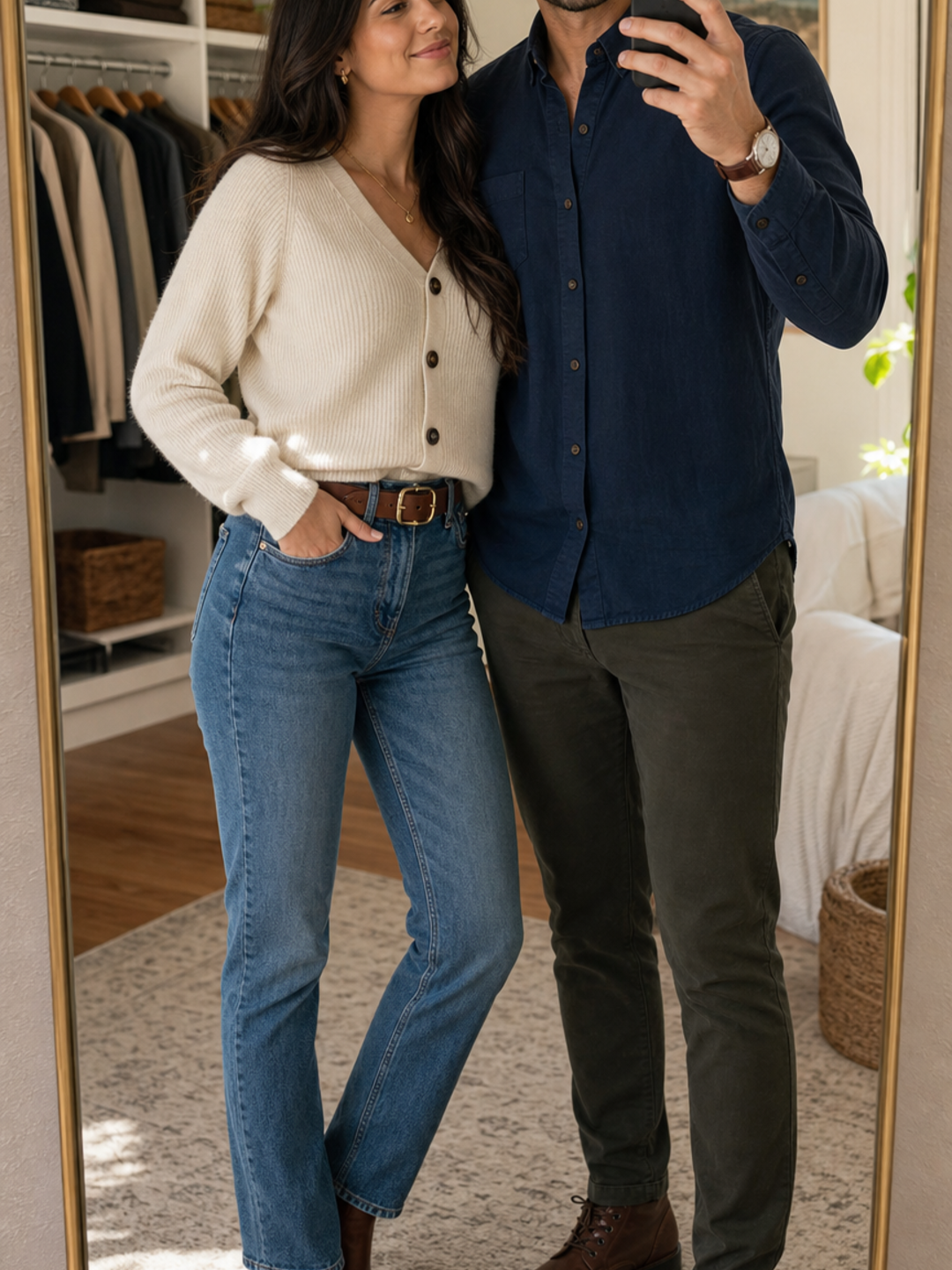 Poses for Couple Mirror Selfie outfit mirror base pose reference