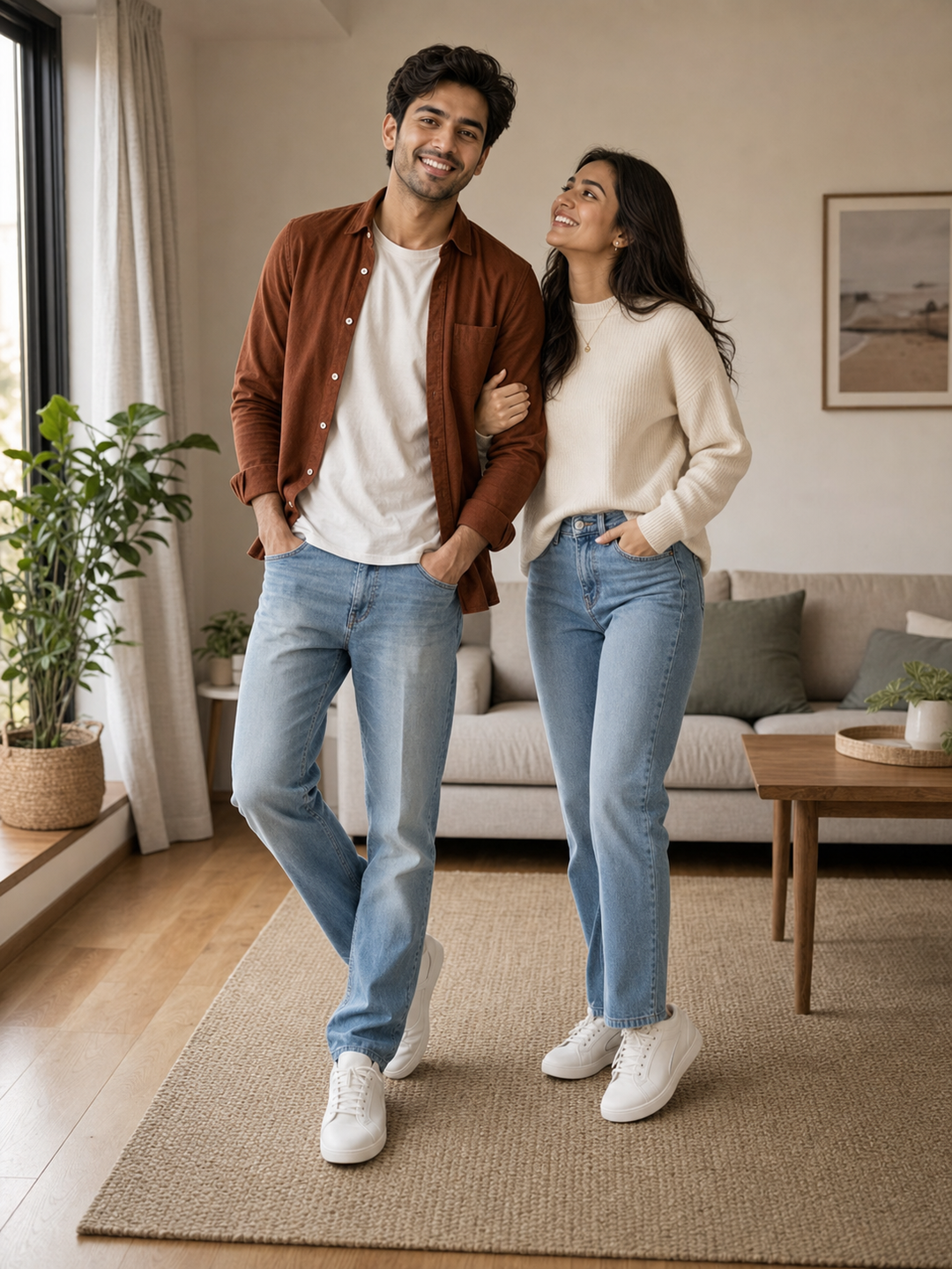 Poses for Couples Tiktok side-by-side phone frame pose reference