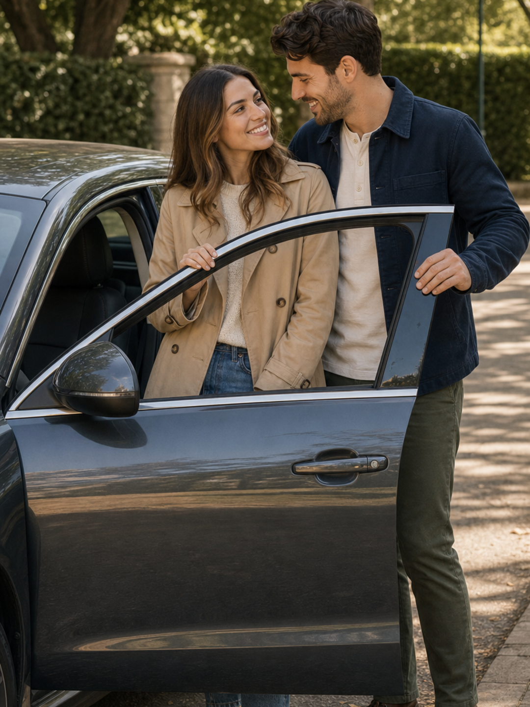 Poses for Couples with Car car door frame pose reference