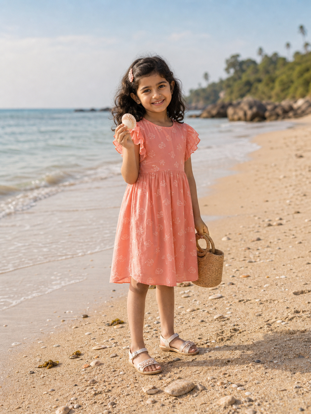 Poses for Kids in Beach standing shell find pose reference