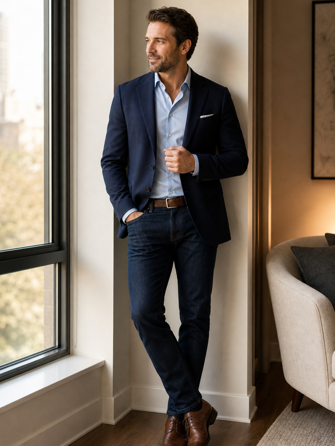 Poses for Men Indoor Shoot indoor window stance pose reference